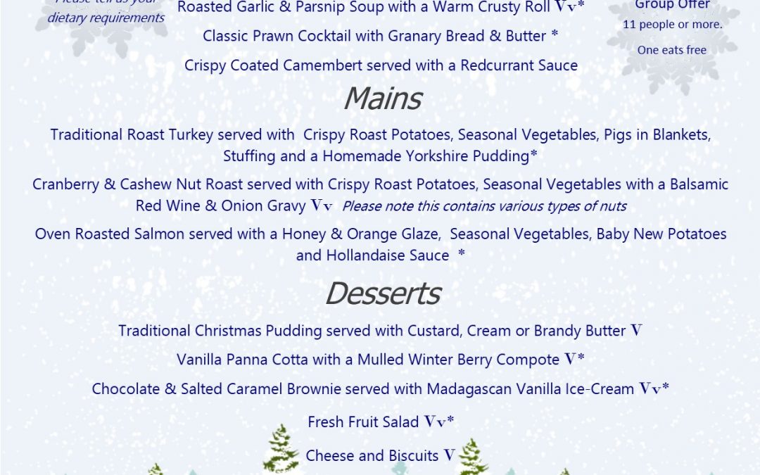 Book now for Christmas at the Coffee Shop available 25th November to 20th December